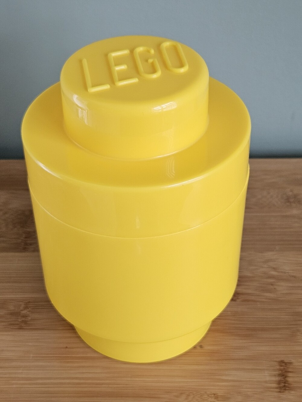 LEGO Yellow Stackable Storage Brick Canister Made In Poland